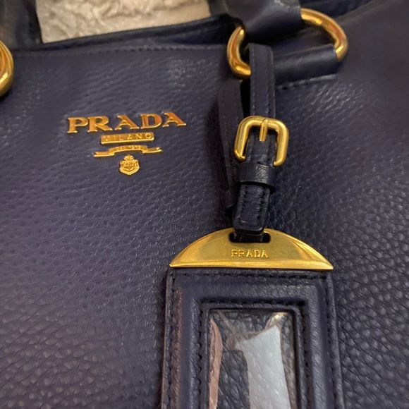 PRADA Vitello Phenix Tote Navy Blue - Picture 5 of 11